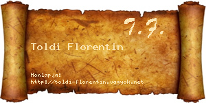 Toldi Florentin névjegykártya